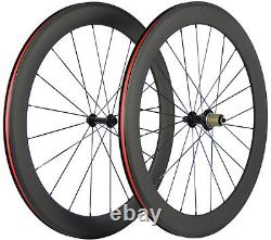 60mm Carbon Wheels Road Bike Clincher Bicycle Wheelset 700C 3k Matte For Shimano