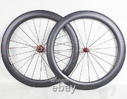 60mm Carbon Wheelset Clincher Road Bike wheels 700C 3k Matt rim brake Novatec