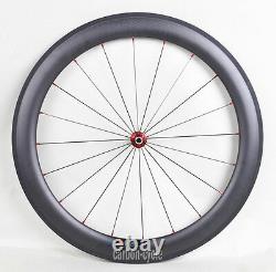 60mm Carbon Wheelset Clincher Road Bike wheels 700C 3k Matt rim brake Novatec