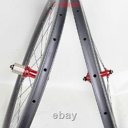 60mm Carbon Wheelset Clincher Road Bike wheels 700C 3k Matt rim brake Novatec