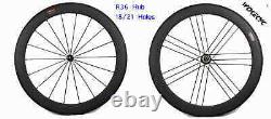 60mm R36 Clincher carbon bicycle road bike wheels cycling wheelset 18 21 holes
