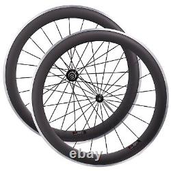 60mm Road Bike Carbon Wheels Alum Alloy Brake Straight Pull R36 Bicycle Wheelset