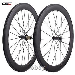 60mm Tubuless Ready SAT Carbon Wheels Powerway R36 Hub Road Bike Carbon Wheels