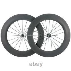 700C 100% Carbon Fibre Wheelset for Road Bike Tubular Wheels Clincher 23mm Width