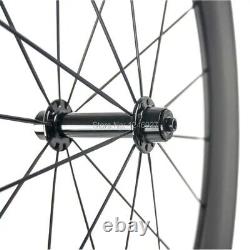 700C 100% Carbon Fibre Wheelset for Road Bike Tubular Wheels Clincher 23mm Width