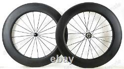 700C 38/50/60/88mm Depth Road Bike Clincher Carbon Wheelset with Powerway Hub