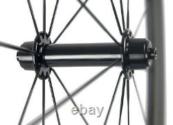 700C 38mm Carbon Wheels Road Bike Race Bicycle Wheelset 23mm 3K/UD Matte Basalt