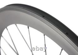 700C 38mm Front+Rear Carbon Wheels Road Bike Cycle Carbon Wheelset 23mm Width