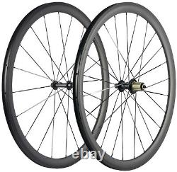 700C 38mm Full Carbon Fiber Wheels Road Bike Carbon Wheelset 25mm Clincher UD