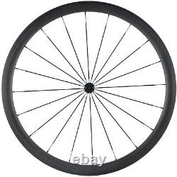 700C 38mm Full Carbon Fiber Wheels Road Bike Carbon Wheelset 25mm Clincher UD