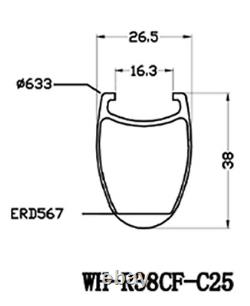 700C 38mm Full Carbon Fiber Wheels Road Bike Carbon Wheelset 25mm Clincher UD