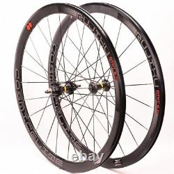 700C 40mm Fixed Gear Wheelset Track Road Bicycle Carbon Hub Alloy Rim Wheels 24H