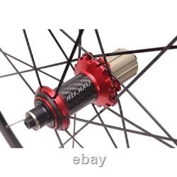 700C 40mm Road Bike Carbon Fiber Hub Wheels Race Bike Brakes Rim Brake Wheelset