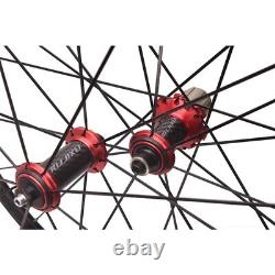 700C 40mm Road Bike Wheelset Carbon Fiber Hub Race Bike Rim Brake Wheels 16/21H