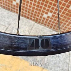 700C 40mm Road Bike Wheelset Carbon Fiber Hub Race Bike Rim Brake Wheels 16/21H