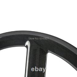 700C 4 Spoke Carbon Road Bike Wheels Track Bike Wheelset Clincher Tubular