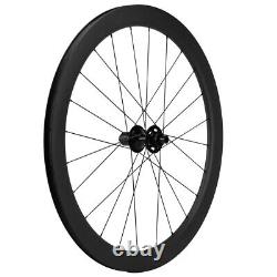 700C 50mm Carbon Disc Brake Wheelset Thru Axle Clincher Road Bicycle Wheels