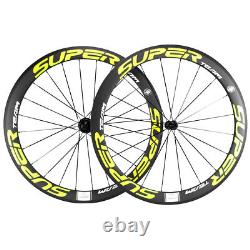 700C 50mm Carbon Wheels 23mm Wide V Shap Clincher Road Bike Race Carbon Wheelset