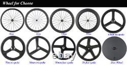 700C 50mm Carbon Wheels Road Bike Carbon Wheelset Ceramic Bearing Hub Clincher
