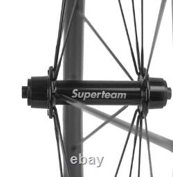 700C 50mm Carbon Wheels Road Bike Cycel Racing Front+Rear Carbon Wheelset 23mm