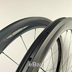700C 50mm Depth Tubeless Carbon Wheel HK02 Hub Road Bike Wheelset UD glossy
