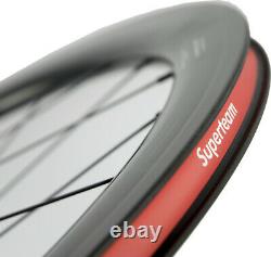 700C 50mm Disc Brake Carbon Wheels Road Bike Carbon Wheelset 23mm Width Clincher