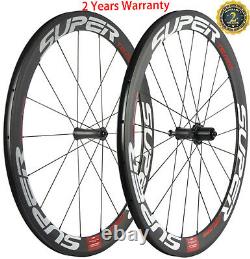 700C 50mm Front+Rear Carbon Wheels Road Bike 23mm Clincher Bicycle Wheelset R7