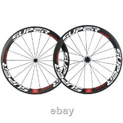 700C 50mm Road Bike Cabon Wheels Clincher R7 Hub Race Bicycle Carbon Wheelset