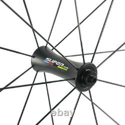 700C 50mm Road Bike Cabon Wheels Clincher R7 Hub Race Bicycle Carbon Wheelset