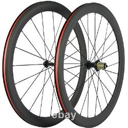 700C 50mm Road Bike Carbon Wheels 23mm Width Clincher Carbon Wheelset 3K Matte