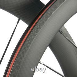 700C 50mm Road Bike Carbon Wheels 23mm Width Clincher Carbon Wheelset 3K Matte