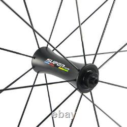 700C 50mm Road Bike Carbon Wheels R7 Hub Carbon Bicycle Wheelset 23mm Clincher
