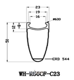 700C 50mm Road Bike Carbon Wheels R7 Hub Carbon Bicycle Wheelset 23mm Clincher