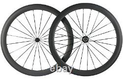 700C 50mm Road Bike Carbon Wheelset 25mm U Shape Clincher Carbon Wheels UD Matte