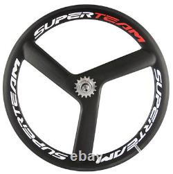 700C 56mm Tri Spoke Carbon Wheels Road Bike Tri Spoke Front+Rear Carbon Wheelset