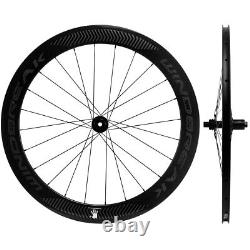 700C 60mm 23mm Clincher Disc Brake Carbon Wheels Road Bike Disc Brake Wheelset
