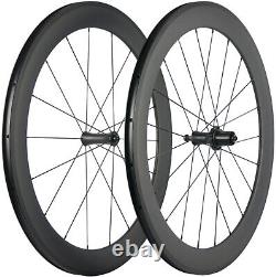 700C 60mm Carbon Wheels Road Bike Rim Brake Carbon Wheelset 23mm Width R7 Hub
