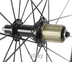 700C 60mm Clincher Carbon Wheels Road Bike 25mm Width UD Matte Wheelset Basalt