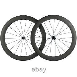 700C 60mm Clincher Road Bike Carbon Wheels R7 Hub Carbon Bicycle Wheelset Matte