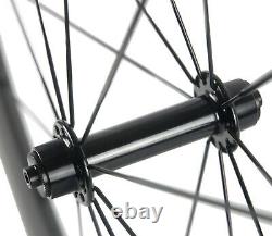 700C 60mm Road Bike Carbon Wheelset Alloy Brake Surface 23mm Width Carbon Wheels