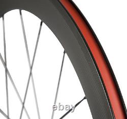 700C 60mm Road Bike Wheels Clincher Carbon Wheelset Front & Rear Wheels Bicycle