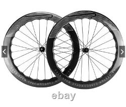 700C 65mm Carbon Fiber Bicycle Wheelset Road Bike V Brake Rim Brake Wheels 11S