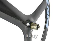 700C 65mm Tri Spokes Carbon Wheelset Cycling Road Bike Carbon Wheels Front&Rear