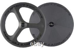 700C 70mm Front Tri Spoke Rear Disc Carbon Wheelset Road/Track Carbon Wheelset