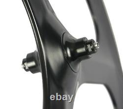 700C 70mm Tri Spoke Carbon Wheels Road Bike Front+Rear Tri Spoke Carbon Wheelset