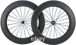 700C 88mm Carbon Wheels Road Bike 23mm Width V Shape Clincher Carbon Wheelset 3K