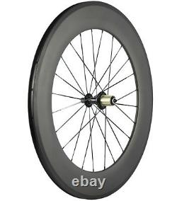 700C 88mm Carbon Wheels Road Bike Rim Brake Carbon Wheels 23mm Clincher UD Matte