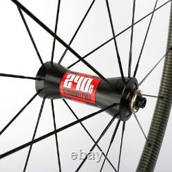 700C Bike Road Racing Carbon Wheels Bicycle Wheelset Rim Brake Clincher DT Hub