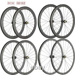 700C Carbon Bicycle Disc Wheelset Cyclocross Bike Wheels 30/40/45/55mm Clincher