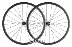 700C Carbon Bicycle Disc Wheelset Cyclocross Bike Wheels 30/40/45/55mm Clincher